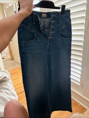 MOTHER High-Waist Wide Leg Dark Wash Jeans